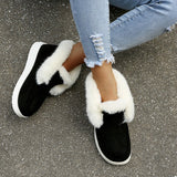 Ladies Ankle Boots Women Winter Warm Plush Fur Snow Suede Leather Shoes Ladies Slip on Female Footwear Mart Lion   