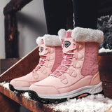 Winter Women Snow Boots Female Outdoor Boots Concise Boots Waterproof Plush Ladies Cotton-padded Shoes MartLion   