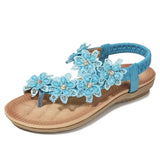 Sandals Women's Flower Accessories Round Toe Clip-in Flat Shoes Play Travel Beach MartLion   