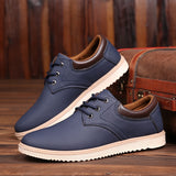 Men's Leather Casual Shoes Flat Trendy Sneaker Oxfords Zapatillas Mart Lion   