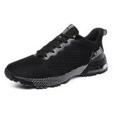 Air Cushion Breathable Running Shoes Outdoor Air Cushion Sport Sneakers Men's Walking Jogging Mart Lion Black White 38 