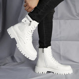 Men's English Style Thick Sole Design Men Boots  Layer Leather Casual Boots