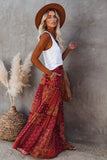 Ethnic Style Vintage Long Skirt Women Summer Loose Beach Ladies  Casual MartLion   