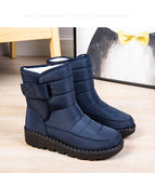 Waterproof Boots Women Casual Winter Warm Plush Soft Platform Snow Slip on Cotton Padded Shoes MartLion   