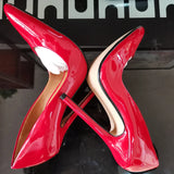 High Heels Shoes Women Pumps Large White Stiletto Heel Patent Leather Office Wedding Shoes Hey MartLion