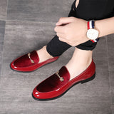 Men's Casual Shoes Patent Leather Light Driving Loafers Trendy Party Wedding Flats Mart Lion   