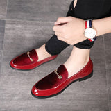 Men's Casual Shoes Patent Leather Light Driving Loafers Trendy Party Wedding Flats Mart Lion   