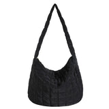 Women Winter Handbag Purses Cotton Crossbody Bag Female Pure Color Cotton Padded Large tote MartLion black 43cm 10cm 33cm 