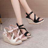 Summer Shoes Women Party Modern Platform Wedges Sandals High Heels Black Pink MartLion   