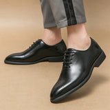 Mens Leather Shoes High Men's Shoes Oxford Wedding Men Dress Leather Shoes Gentleman Office Man Shoe MartLion