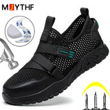 Summer Mesh Work Sneakers For Men's Safety Shoes Composite Toe Insulating Anti Puncture And Anti Smashing Protective MartLion   