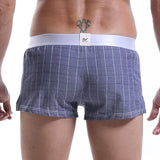 Men Cotton Boxers Shorts Loose Multicolor Male Plaid Underwear MartLion   