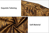 Gold Paisley Silk Shirts Men's Long Sleeve Luxury Tuxedo Wedding Party Clothing MartLion   