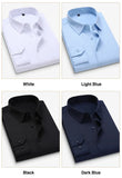 Men's Casual Solid Color Long-sleeved Shirt Slim Versatile White Shirt for Men MartLion   