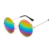 Retro Round Pink Sunglasses Woman Designer Men's Alloy Mirror De Sol Black MartLion 4 Silver 