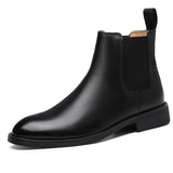 Retro Men's Shoes Classic Cowhide Large British Leather Chelsea Boot Casual MartLion balck 40 