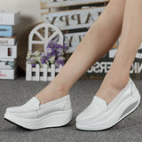 Women's shoes Genuine leather nurse shoes rocking platform casual slope heel work MartLion