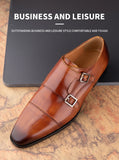 Luxury Classic Men's Wedding Dress Oxford Shoes Real Handmade Leather Monk Buckle Strap Pointed Toe Loafer Black Brown MartLion   
