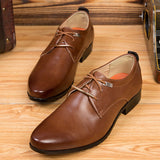 Office Shoes Men's Lace Up Casual Formal Style Point Toe Leather Wedding Party Dress Mart Lion   