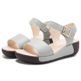 Microfiber Light Weight Wedge Women's Sandals Ankle Buckle Heel Height 5CM Platform MartLion   