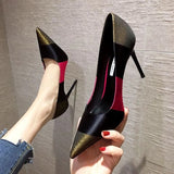 Spring High Heels Women Pumps Pointed Toe Office Lady Working Shoes French Style Female Footware Black Green Mart Lion Black 4.5 