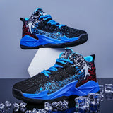Basketball Shoes Children Breathable Non-slip Kids Sneakers Outdoor Gym Training Athletic Sneakers for Boys MartLion 907-black blue 33 