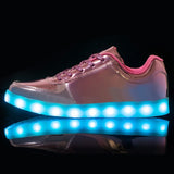 Adult Unisex Women's Men's Children's Glow Sports Shoes Glow USB Charging Boys' LED Colorful Glow Girls' MartLion Pink 36 