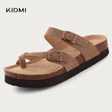 Women's Mules Sandals Men's Clogs Cork Insole Sandals Suede Beach Slides With Arch Support Soft Home Shoes MartLion   