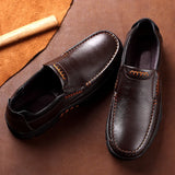 100% Genuine Leather Shoes Men's Loafers Soft Cowhide Casual Footwear Black Brown Slip-on Thick Sole MartLion   