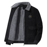 Winter Fleece Jacket Men's Warm Thick Corduroy Fur Collar Coat Casual Outdoor Windproof Outwear MartLion   