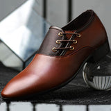 Formal Leather Shoes Men's Lace Up Oxfords Casual Black Leather Wedding Party Office Work Mart Lion   