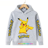 Kawaii Pokemon Hoodie Kids Clothes Girls Clothing Baby Boys Clothes Autumn Warm Pikachu Sweatshirt Children Tops MartLion The picture color 6 140 