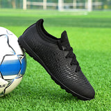 Soccer Shoes Men's Football Boots Child Studded Soccer Tennis Non-slip Training Sneakers Turf Futsal Trainers MartLion Black sui 33 