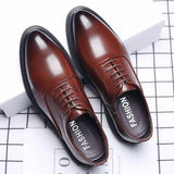 Men's Formal Leather Shoes Black Pointed Toe Loafers Party Office Casual Oxford Dress MartLion   