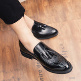 Men's Casual Shoes Leather Loafers Office Breathable Driving Moccasins Slip On Tassel Mart Lion shunx7253LM-heise 6 