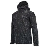 Autumn and Winter Men's Military Tactical Jacket Waterproof Fleece Camouflage Soft Shell Outdoor Sports Windproof MartLion Black Snake 2 S 