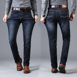 Stretch Autumn Winter Men's Jeans Men's Style Straight and Versatile Long Pants MartLion Black 28 Pack of 1