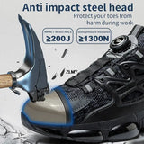 Rotating Button Safety Shoes Men's Steel Toe Sneaker Air Cushion Work Puncture Proof Work Safety Boots Protective MartLion   