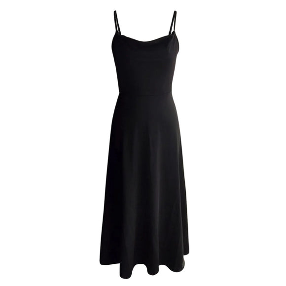  Evening Daily Ankle-Length Dresses For Woman O-Neck Sleeveless Solid Color Frocks MartLion - Mart Lion