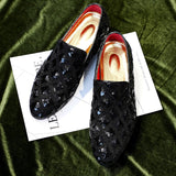 Men's Glitters Sequins Bling Party Wedding Slip-on Loafers Casual Shoes Light Driving Flats Mart Lion   