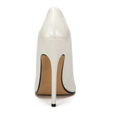 High Heels Shoes Women Pumps Large White Stiletto Heel Patent Leather Office Wedding Shoes Hey MartLion