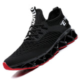 Men's Slip on Walking Running Shoes Blade Tennis Casual Sneakers Comfort Work Sport Athletic Trainer… MartLion Black Red 39 