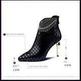  Winter Latin Jazz Dance Boots Women 8.5cm Heel Pointed Toe Salsa Tango Party Ballroom Dance Shoes MartLion - Mart Lion