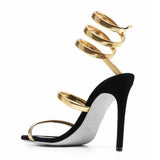 Star style Coiled-strap Women Sandals Summer Stiletto High heels Gladiator Party Prom Shoes MartLion   