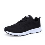 Women Casual Shoes Walking Mesh Breathable Sneakers running Sport Flat Platform White Vulcanized MartLion black 36 