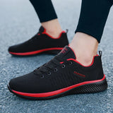 Summer Men's Casual Shoes Mesh Flat Lightweight Breathable Walking Sneakers Vulcanize Shoes Tenis Masculino MartLion Red 38 
