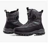 Rotating Button Men's Snow Boots Warm Plush Winter Waterproof Outdoor Hiking Wear Resistant Anti Slip MartLion   