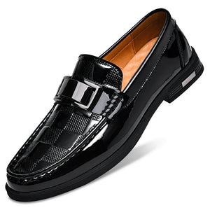 Patent Leather Loafers Men's Casual Shoes For Gentleman Loafer Formal MartLion Black Type-1 40 