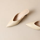 Summer Outside Women Slippers Shoes Point Toe Concise Modern Chunky Heel Mules Solid MartLion   