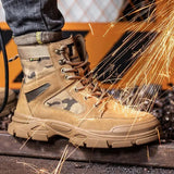 Shoes Men's Boots High Top Work Sneakers Steel Toe Cap Anti-smash Puncture-Proof Work Indestructible MartLion   